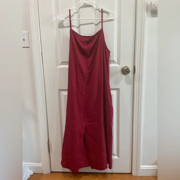 Linenfox Aurora Burgundy Red Linen Dress - Picture 6 of 6